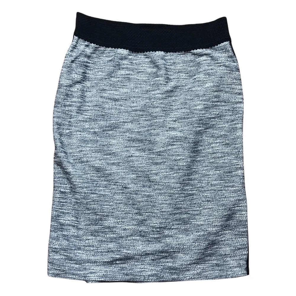Anthropologie Leifsdottir Black‎ White Cloud Deck Tweed Pencil Skirt